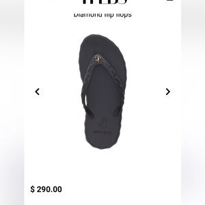 Jimmy Choo Dark Flip Flops with Gold Accent